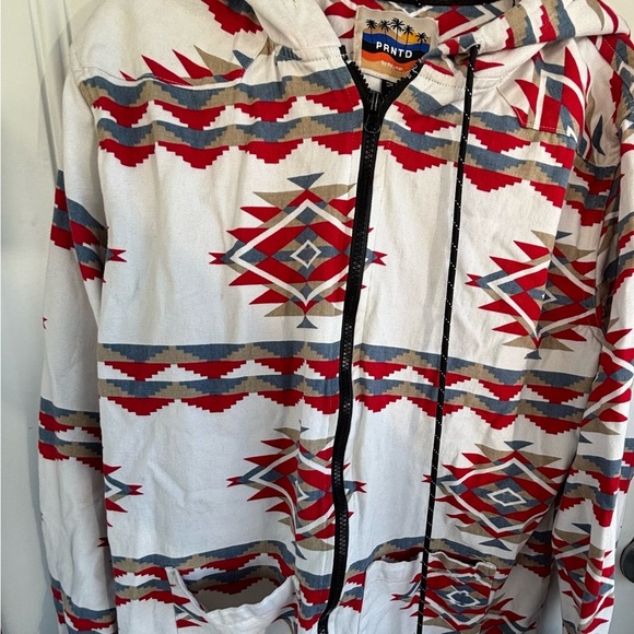 Men's Lightweight Jacket - Red and Gray Pattern - Picture 8 of 8